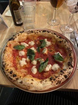 Vegan margherita   at Basils in Brussels
