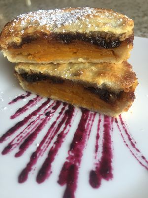 Pumpkin and raspberry torte vegan at Saha in San Francisco