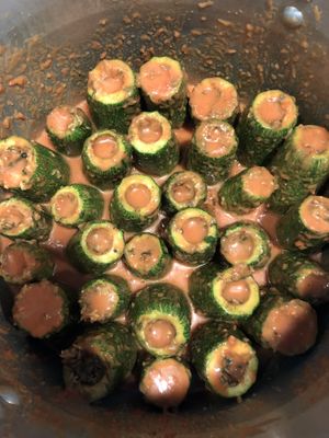 Quinoa and herbs stuffed  zucchini at Saha in San Francisco