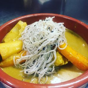 Yemenis Veggie tajine with noodle  at Saha in San Francisco