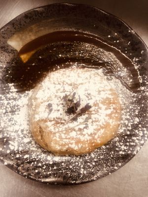 Chocolate almond fruit compote dessert at Saha in San Francisco