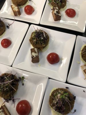 Quinoa cake salad at Saha in San Francisco