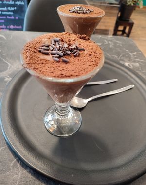 Notre fameuse mousse au chocolat végétale ! at Verveine - Bistro Nature in Montbrun-les-bains