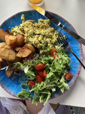 Really good tofu scramble and potatoes    at Lela's Eatery in San Juan