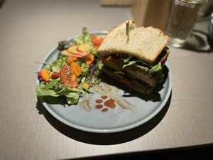 Seasonal pumpkin & seitan sandwich - Katzentempel, Hamburg  at Katzentempel - Hamburg in Hamburg