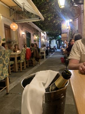Cute small street  at Raki Ba Raki in Crete