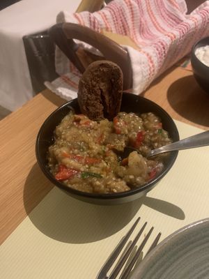 Eggplant salad  at Raki Ba Raki in Crete