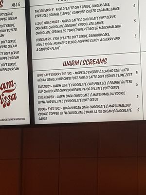 I-Scream options #Veganuary at I Scream For Pizza in Newcastle Upon Tyne