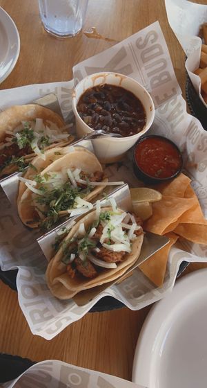 beyond tacos w no cheese   at Rock & Brews in Buena Park