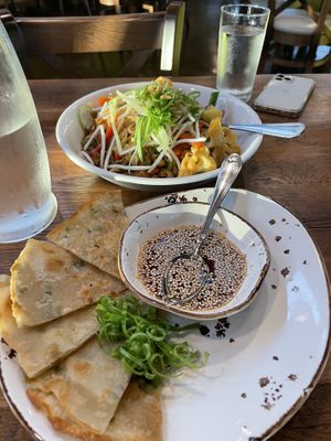 Scallion pancakes & tofu pad Thai   at LuluBangBang in Durham