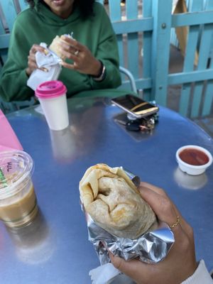 Vegan burrito  at Grumpy Donuts in St Peters