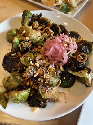Charred brussel sprouts with fig glaze  at The Barley Mow in West Reading