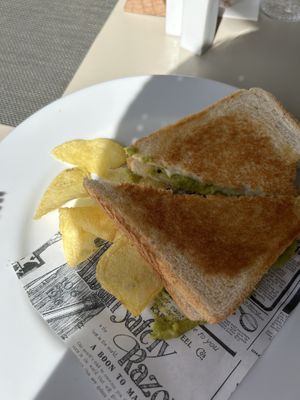 Sandwich with guacamole  at H10 Costa Adeje Palace - Buffet Restaurant El Jable in Tenerife
