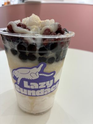 Original bingsoo sundae with tapioca pearls at Lazy Sundaes - Dumbo in Brooklyn
