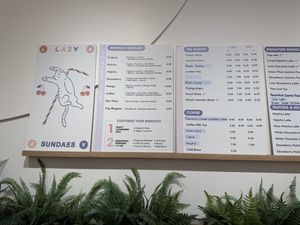 Menu  at Lazy Sundaes - Dumbo in Brooklyn