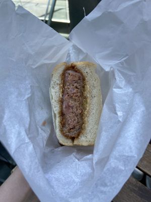 Fake meat sandwich (looks so real!)  at Te Cor Gentil テコールジャンティー in Tokyo