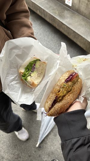 Tuna avocado sandwich and tandoori chicken baguette   at Te Cor Gentil テコールジャンティー in Tokyo