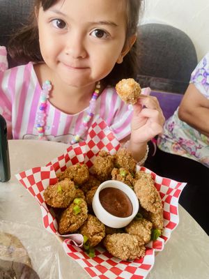 Kids loved the Vegan Chick’n Poppers so muchHHH that they even ordered another one to take away 🐣   at Thirty Third Café in Davao City