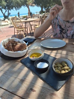 The "bread combo" at Enorme Teatro Beach Resort in Crete