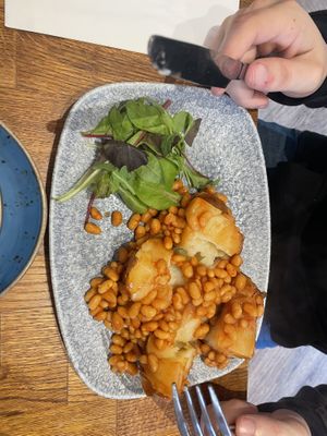 Jacket with baked beans  at Baker Street Kitchen in Middlesbrough