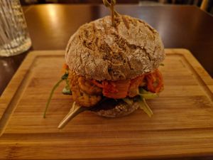 Tempeh burger  😋 at SOIL Vegan Café - East in Amsterdam