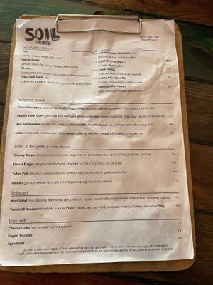 Menu  at SOIL Vegan Café - East in Amsterdam