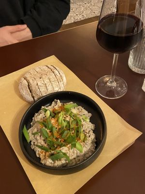 Aubergine dip  at SOIL Vegan Café - East in Amsterdam