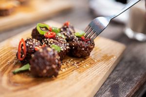 Italian meatballs #Veganuary at SOIL Vegan Café - East in Amsterdam