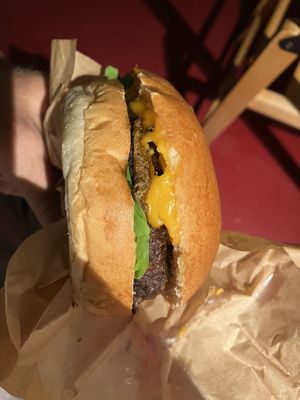 cheezy burger  at SOIL Vegan Café - East in Amsterdam