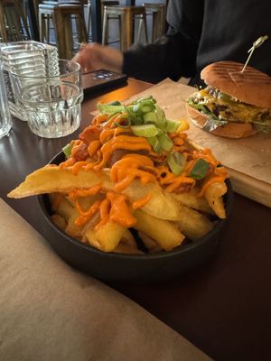 Kimchi loaded fries   at SOIL Vegan Café - East in Amsterdam