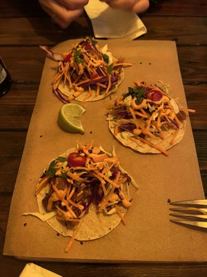 Pulled pork taco’s  at SOIL Vegan Café - East in Amsterdam