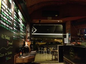inside at night - the burger board  at The Green Room Cafe in Lisbon
