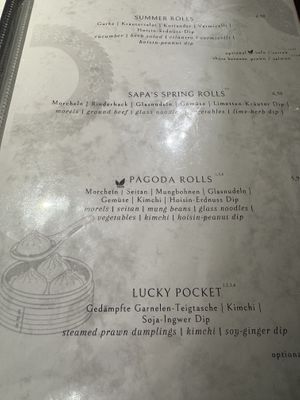 Menu (1/3). Starters.  at Hoa Rong in Berlin