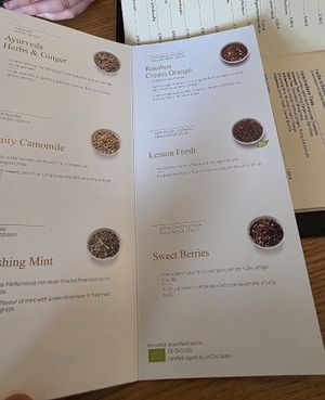 Teekarte at Schlosscafe in Bad Mergentheim