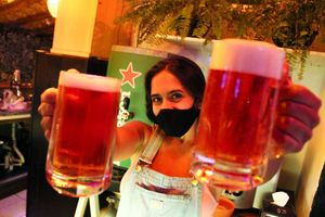 Chopp artesanal at Taboo Tiki Bar in Florianopolis