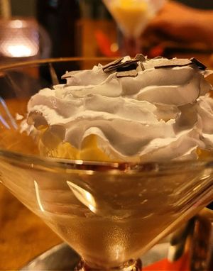 Desserts can not be missed! Here to see: an afogatto al café with vanilla icecream + espresso + vegan whipped cream. at tschüüüsch - plantpowered futurefood in Berlin