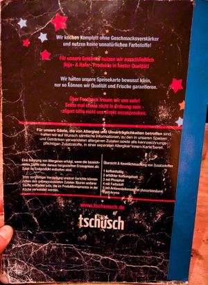 Menu page at Cafe Tschüsch at tschüüüsch - plantpowered futurefood in Berlin