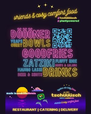 CouchDelivery via Wolt/UberEats! Catering? Or  a CosyPartySpot? ✅ Contact us via cafe@tschuesch.de  at tschüüüsch - Vriends & Cosy Comfort Food in Berlin