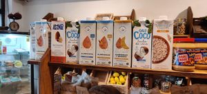 Plant based milks (~800 pesos) at Puentes Amarillos in El Chalten