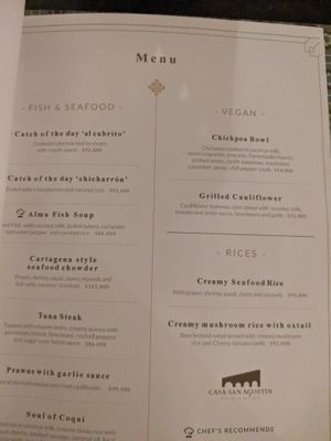 Vegan options at Alma in Cartagena