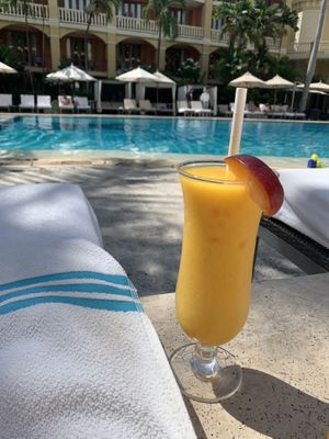 Fresh mango juice   at Sofitel Santa Clara in Cartagena