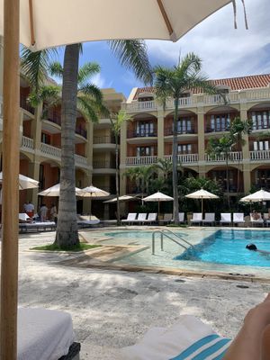 Pool area is nice (£70 for two people to use it and £30 of that can be redeemed in food/drinks)  at Sofitel Santa Clara in Cartagena