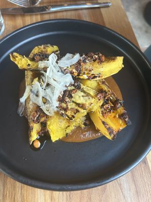 Grilled squash with miso mole   at BATA in Tucson