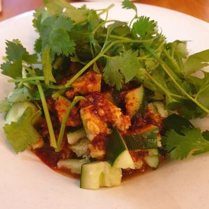 spicy cucumber salad at ALT.a - Dosan in Seoul