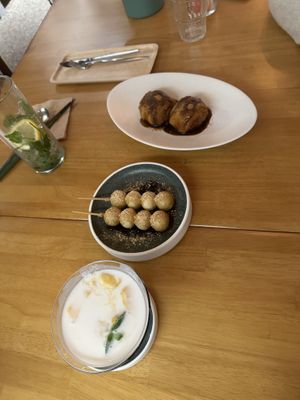 The 3 different deserts  at ALT.a - Dosan in Seoul