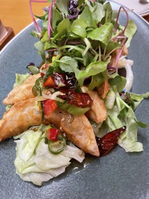 Fried dumpling in hot and sour sauce  at ALT.a - Dosan in Seoul