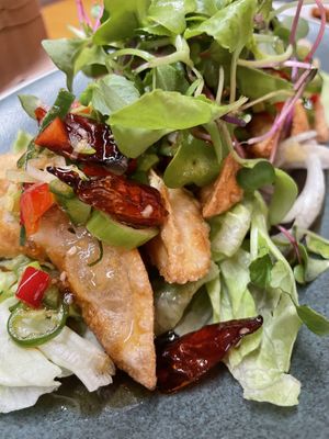 Fried dumpling in hot and sour sauce  at ALT.a - Dosan in Seoul