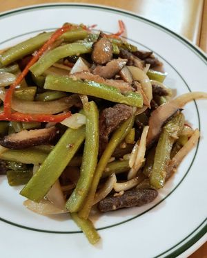 Stir-fried asparagus lettuce (celtuce) 황실 궁채볶음 at ALT.a - Dosan in Seoul