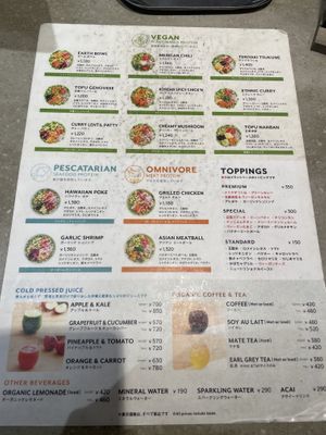 Menu   at Down to Plant - Nogizaka in Tokyo
