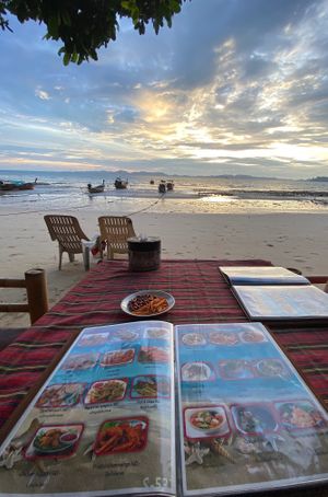 Sunset at Rimlay Restaurant in Krabi